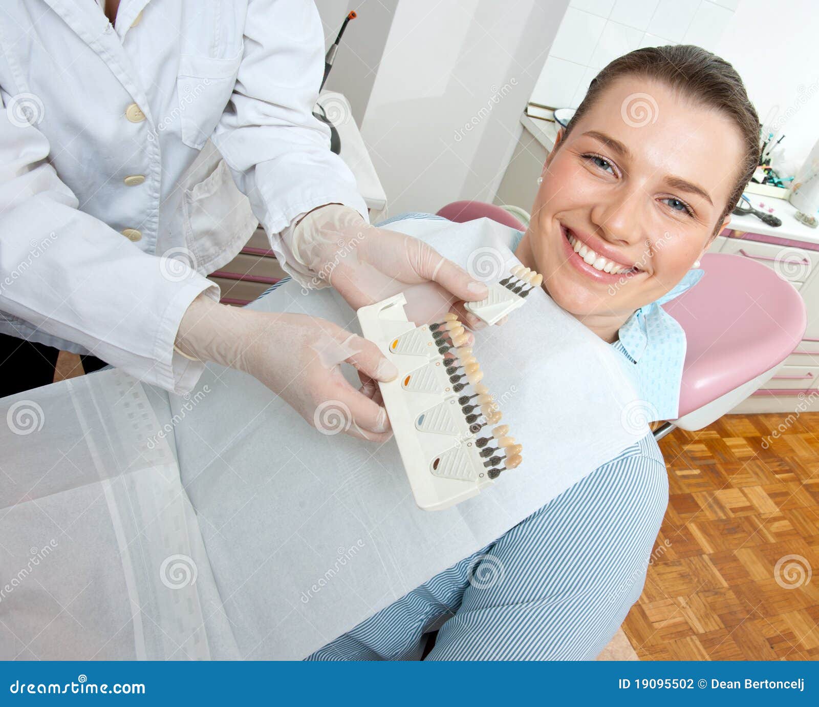woman choosing denture