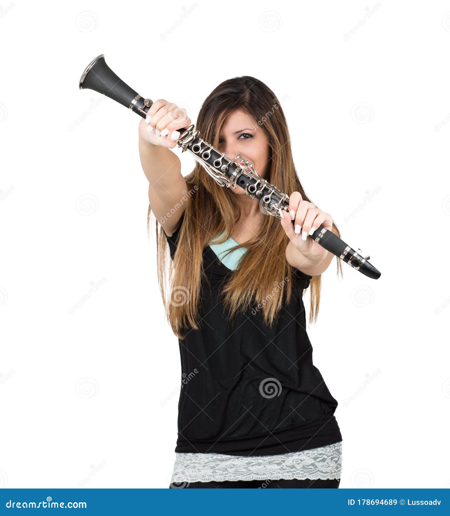 Woman with stock image. Image of performer 178694689