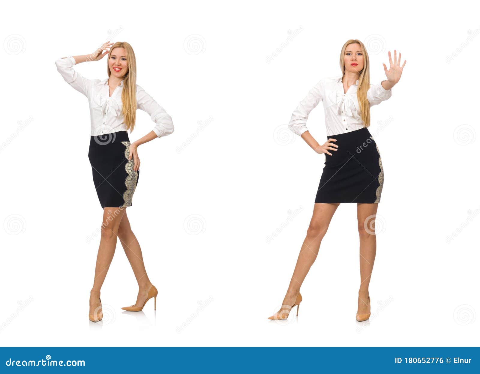 Woman in Classic Office Clothing Isolated on White Stock Photo - Image ...