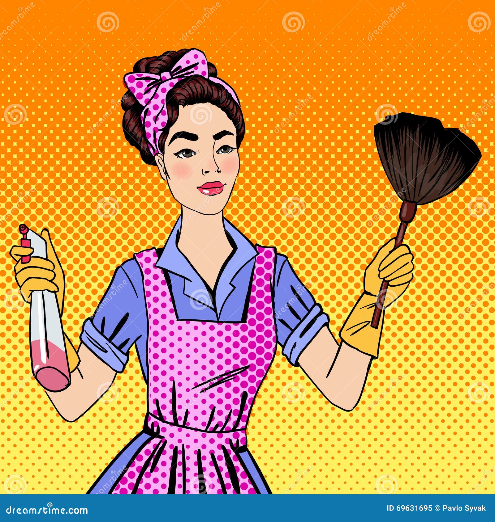 Woman washing dishes housewife house  Pop art, Illustration, Washing dishes