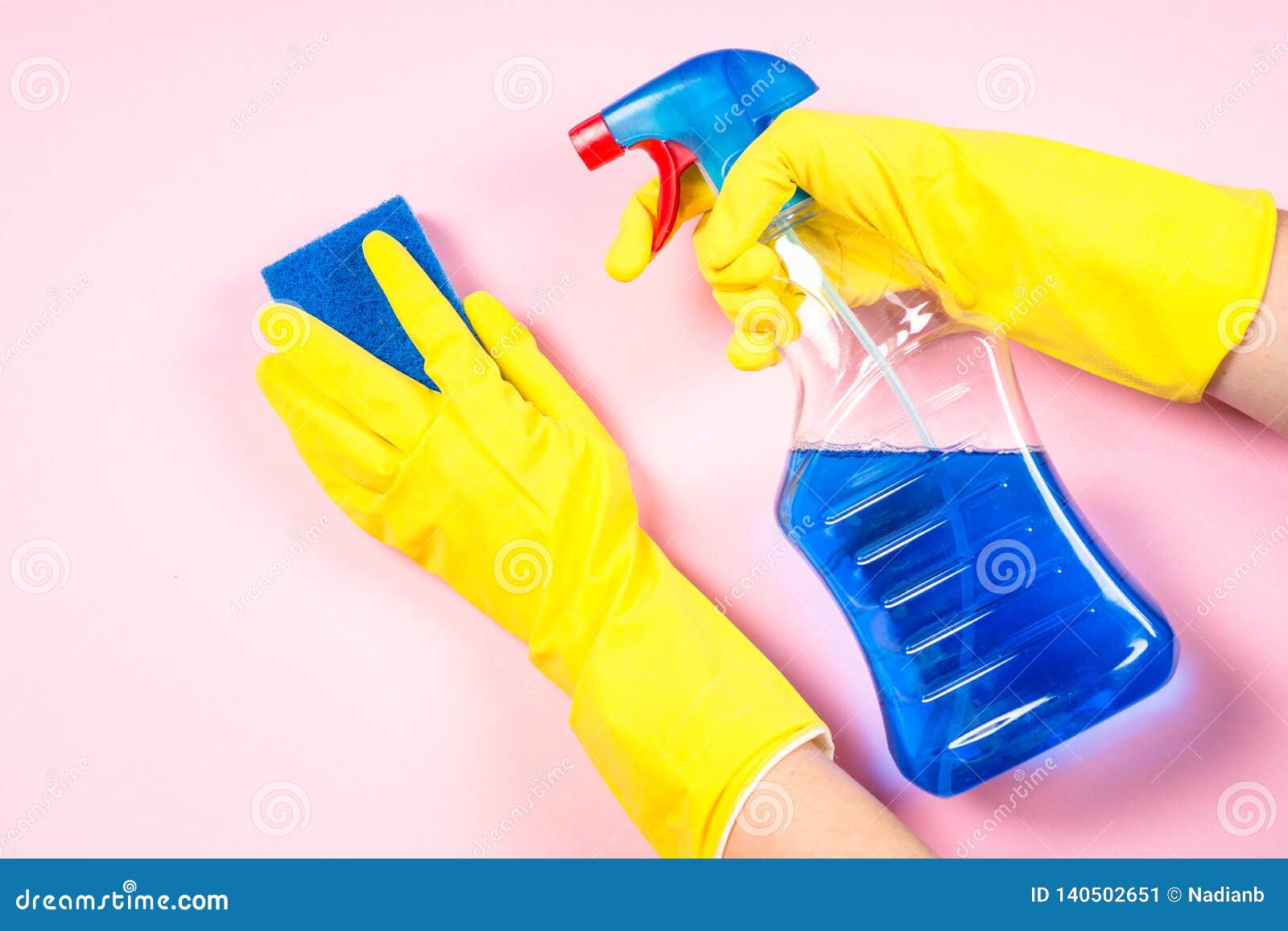 Cleaning Concept with Microfiber Rag, Gloves and Cleaning Spray Agent ...