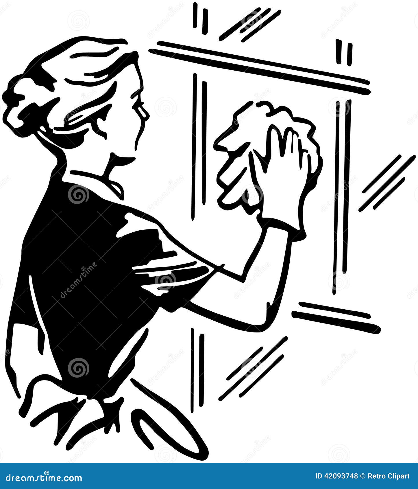 Woman Cleaning Window stock vector. Illustration of lady 42093748