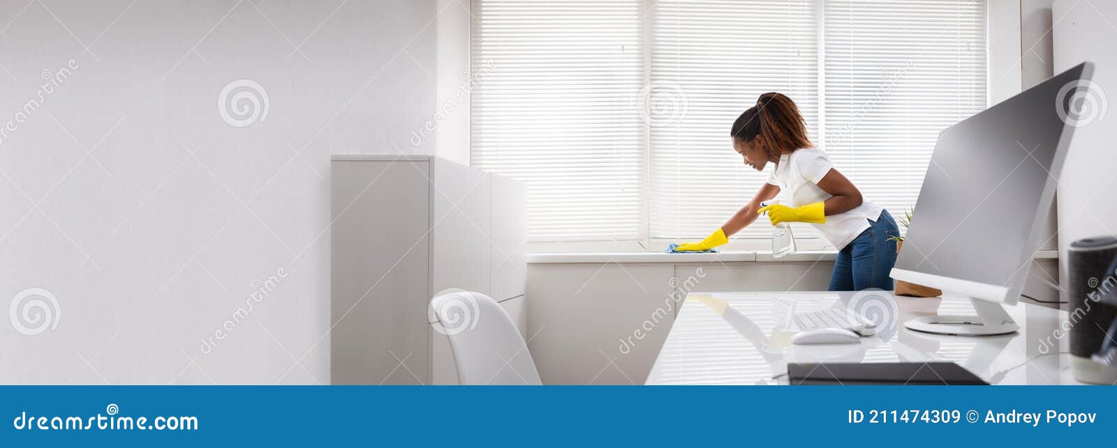 african american cleaning lady office service