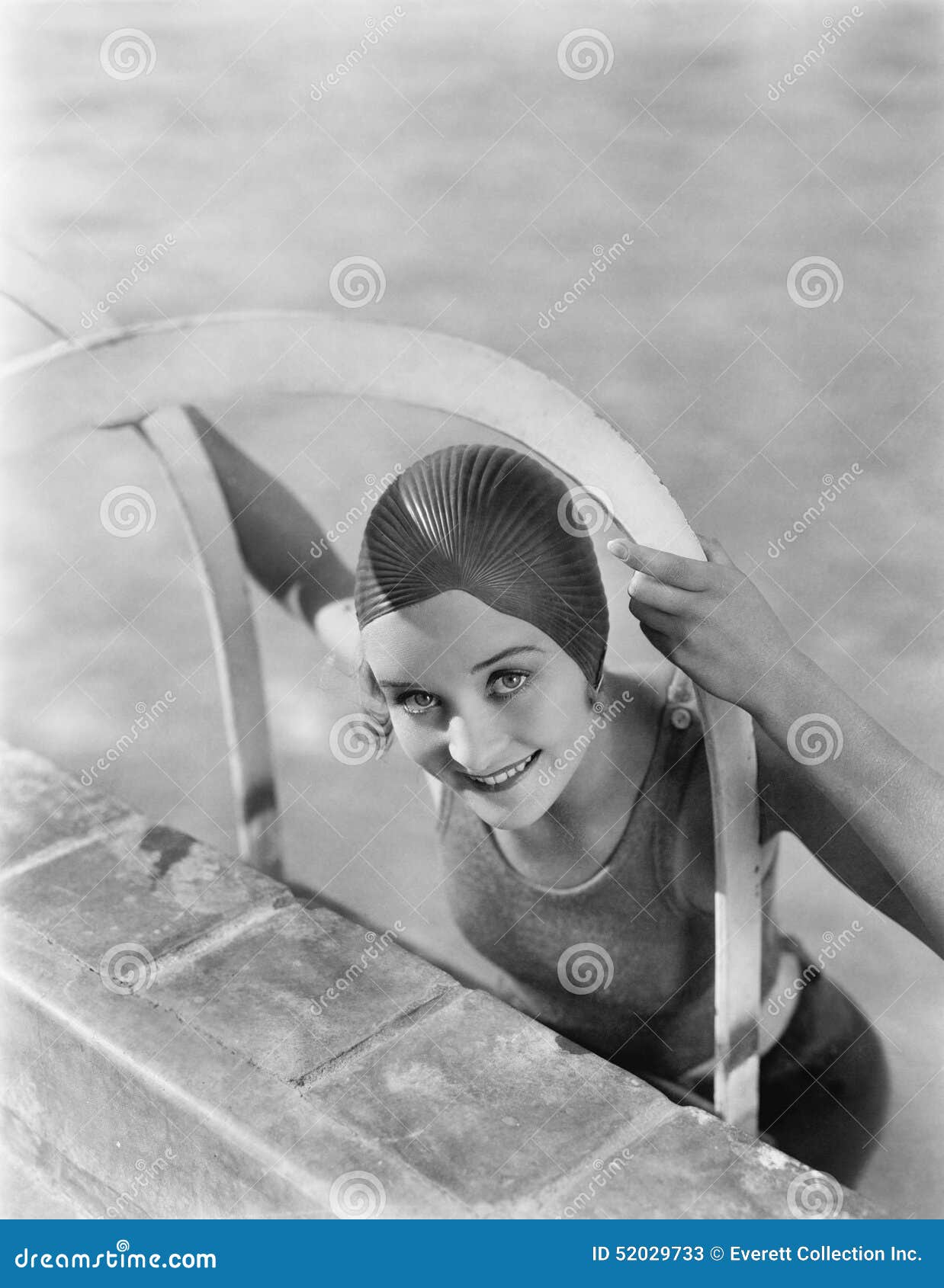Woman Climbing Out of a Pool Stock Image Image of delight, face 52029733
