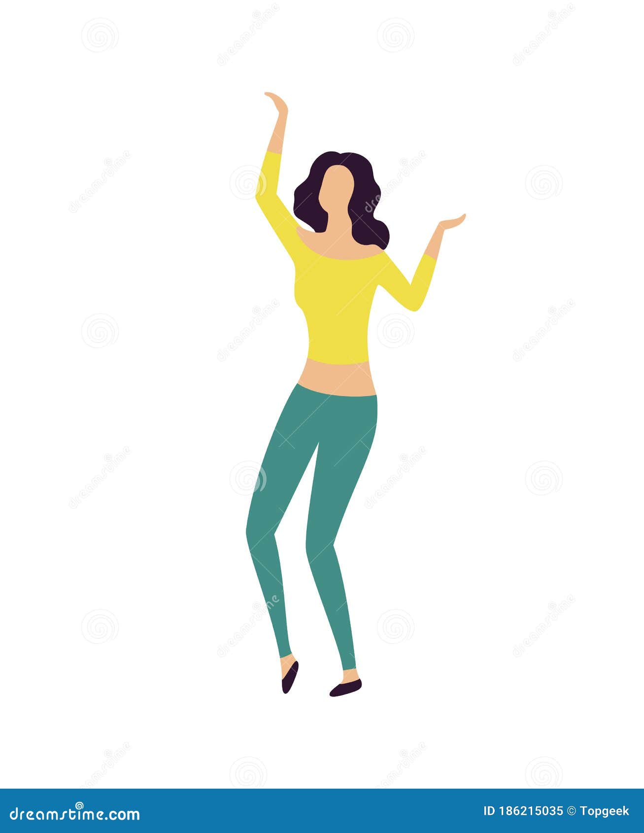 Woman in Club Dancing and Enjoying Music Vector Stock Vector ...