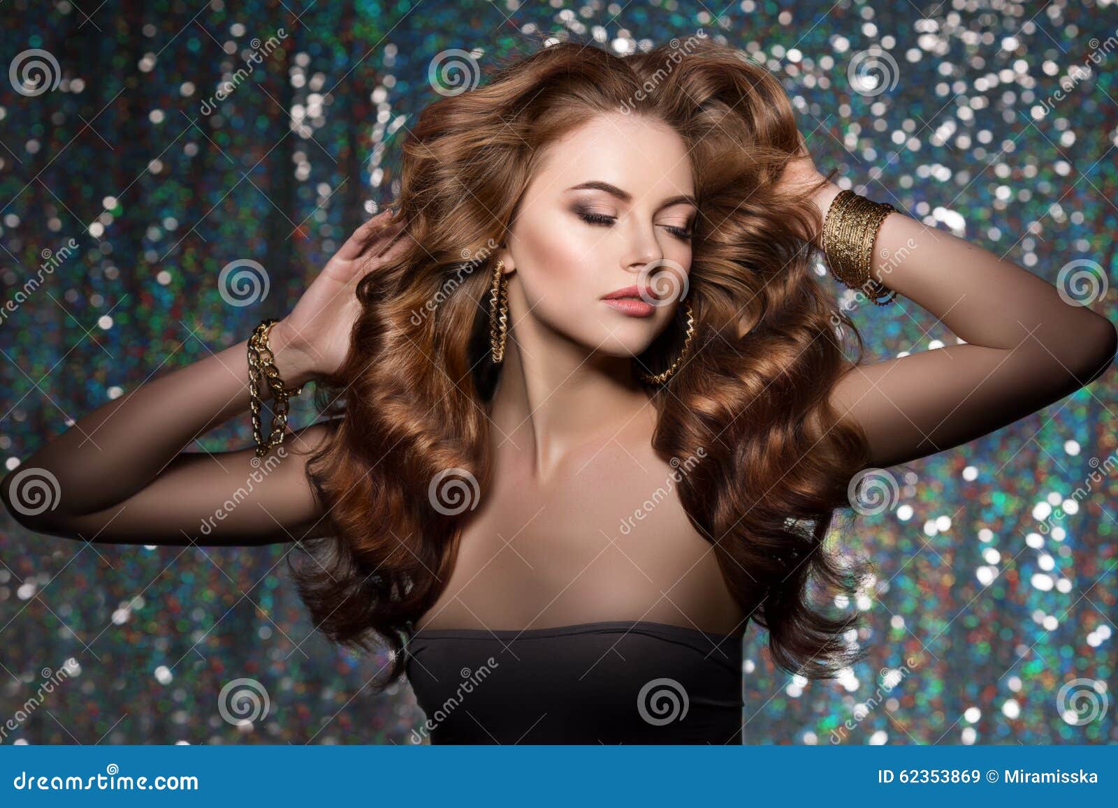Woman Club Lights Party Background. Dancing Girl Long Hair Stock Image -  Image of haircare, event: 62353869