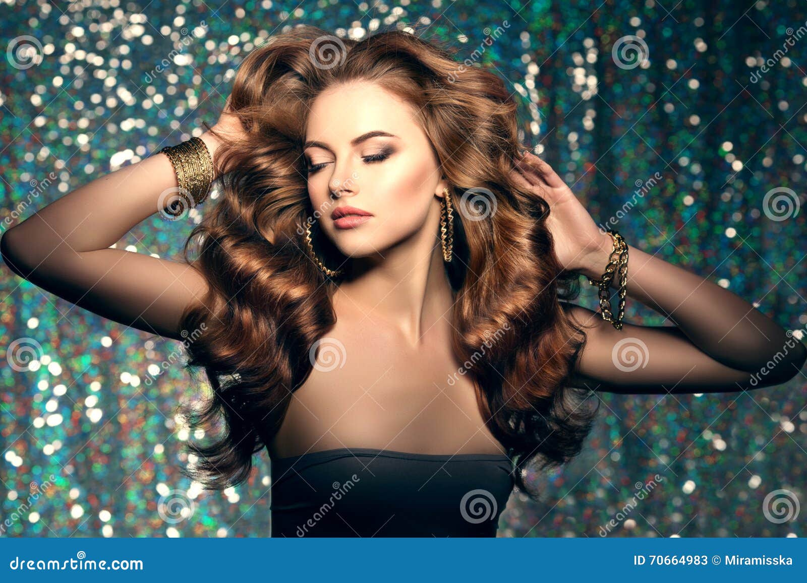 Woman Club Lights Party Background. Dancing Girl Long Hair Stock Image -  Image of bright, event: 70664983