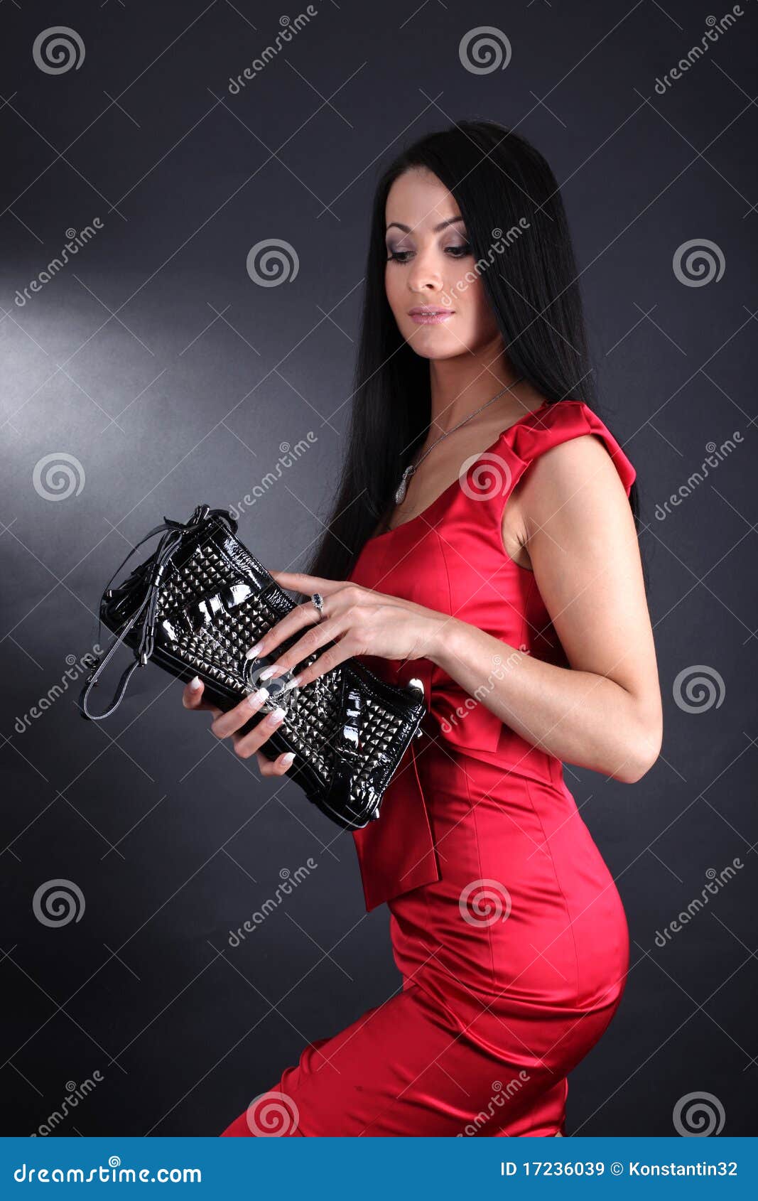 woman with clutch bag