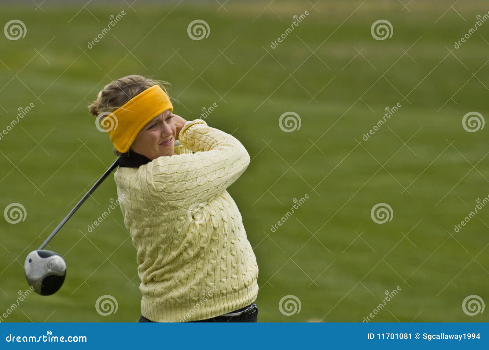 Woman Collegiate Golfer Swinging Driver Stock Image Image of blond, lifestyle 11701081