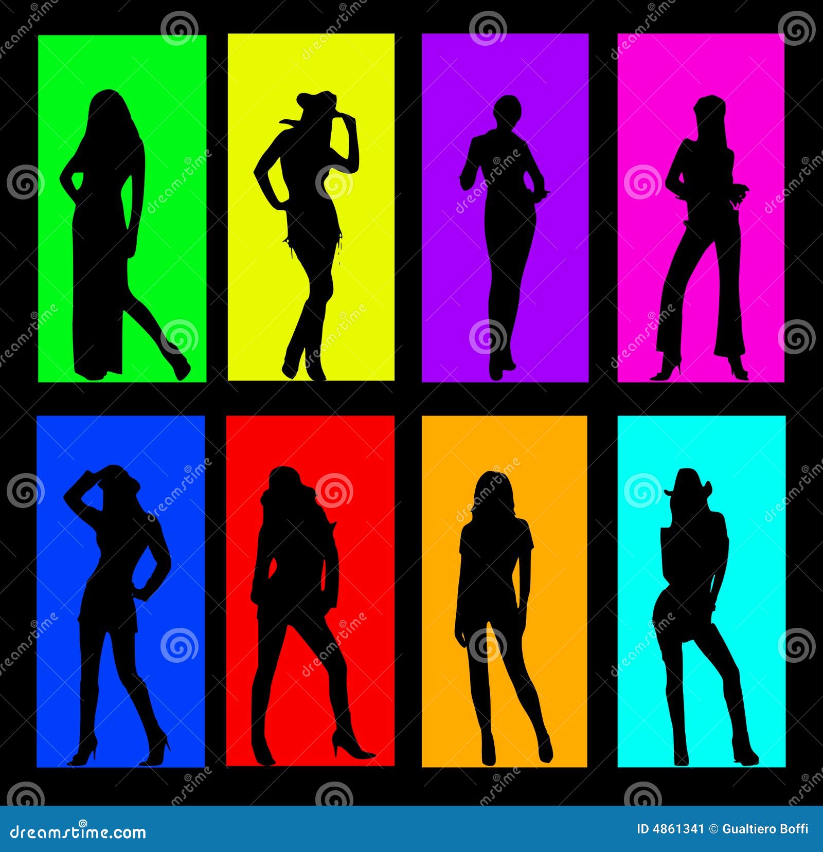 woman color background
