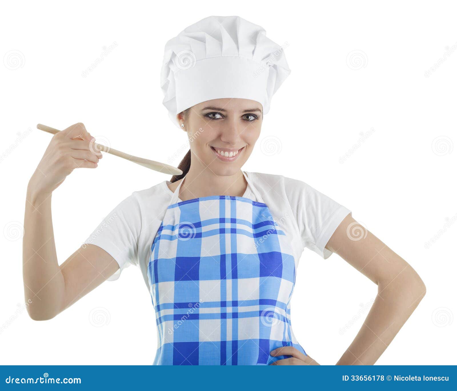 Woman Cook with Wooden Utensils Stock Photo - Image of cook, cuisine ...