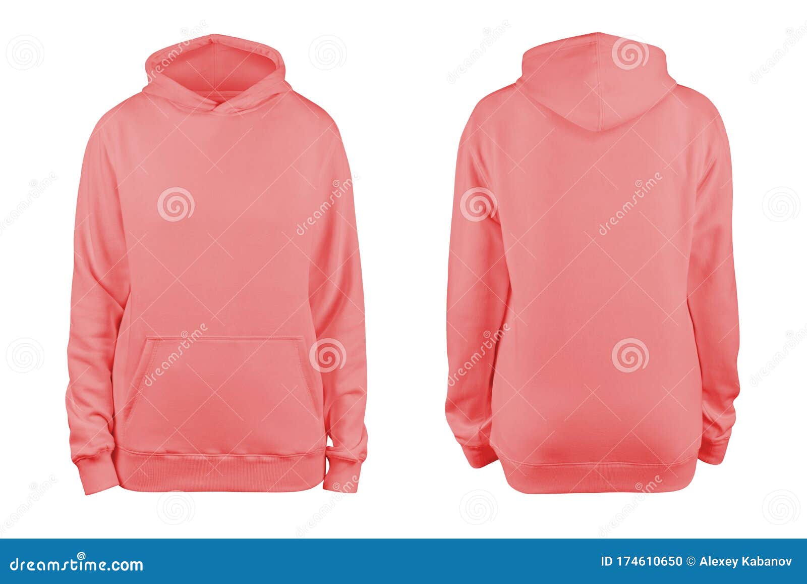 Download Woman Coral Blank Hoodie Template,from Two Sides, Natural ...