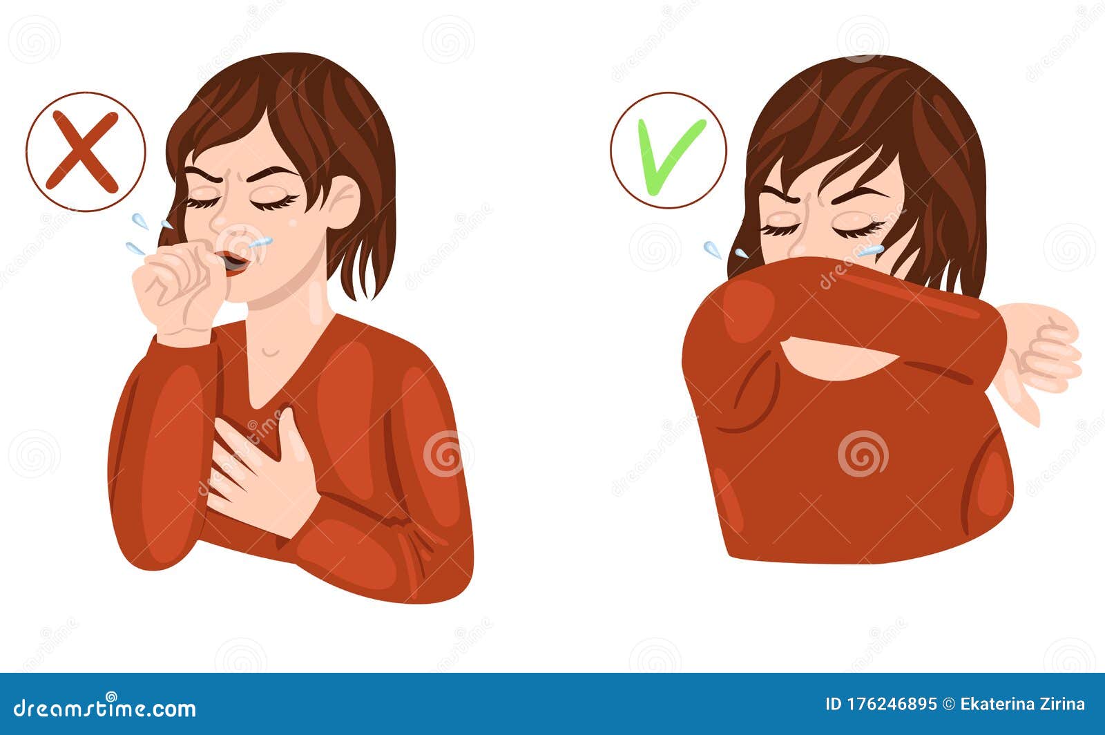 coughing in arm cartoon