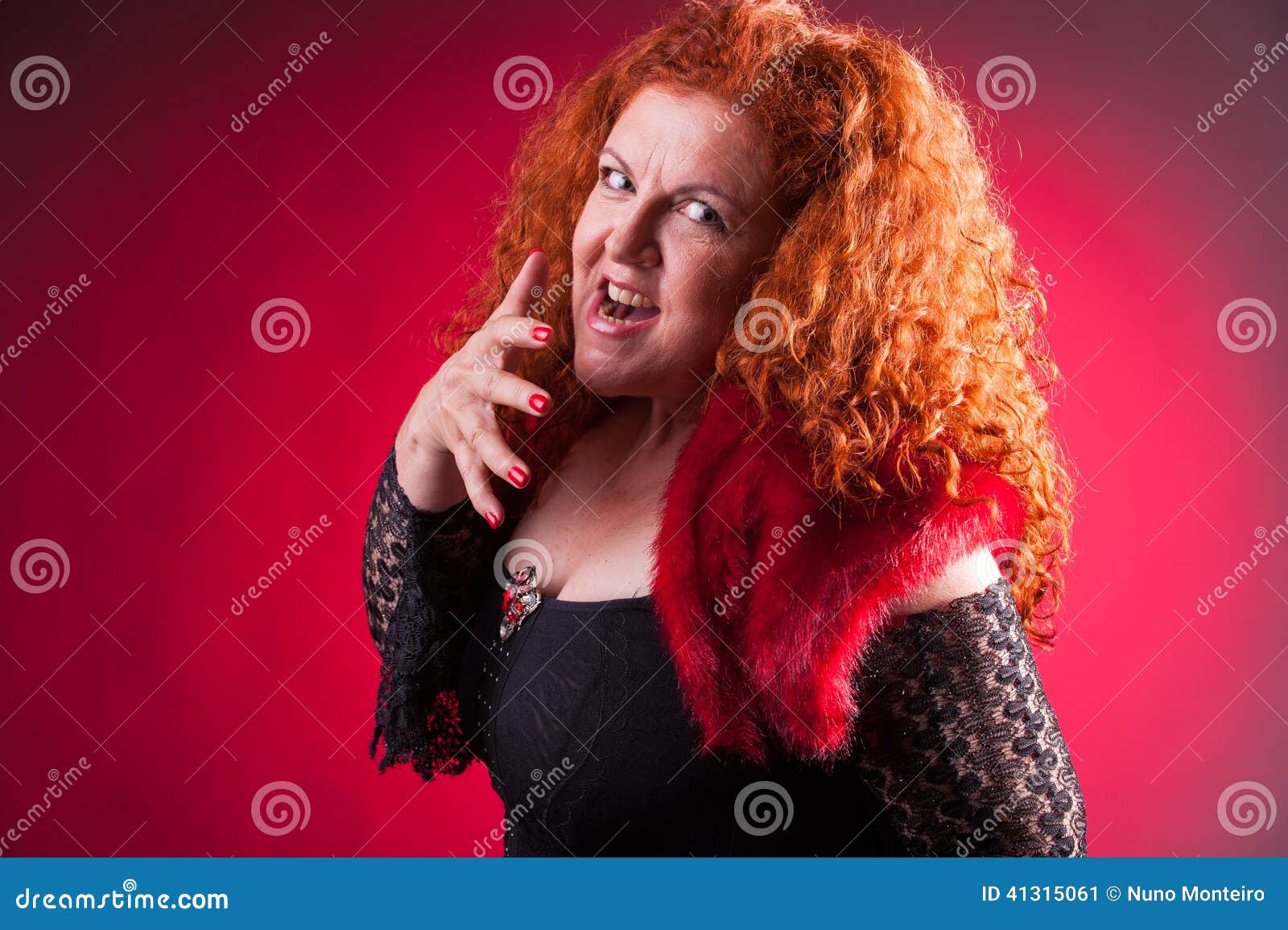 Woman with crazy look stock image. Image of scary, diabolic 41315061