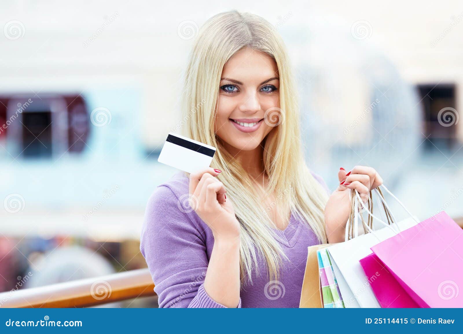 Woman with credit card stock image. Image of adults, holding 25114415