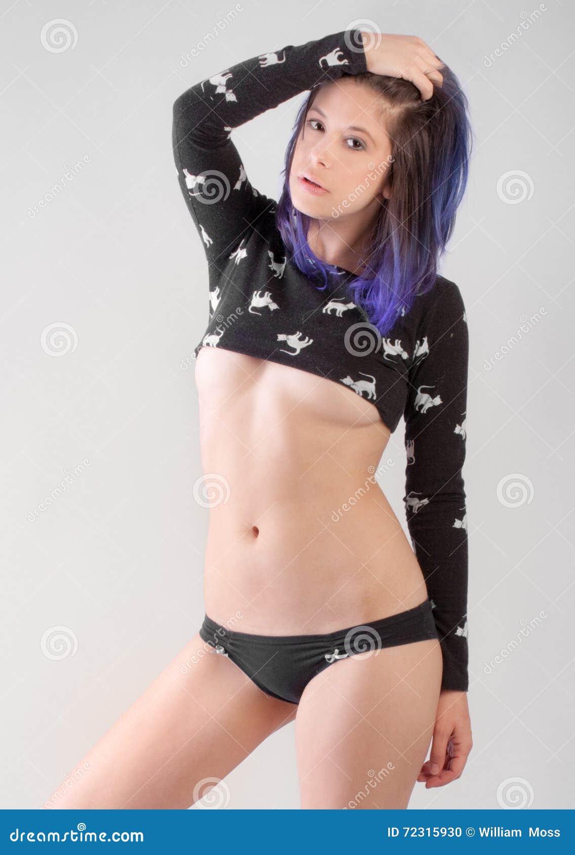 Woman in Crop Top and Panties Stock Photo - Image of pretty, eyes