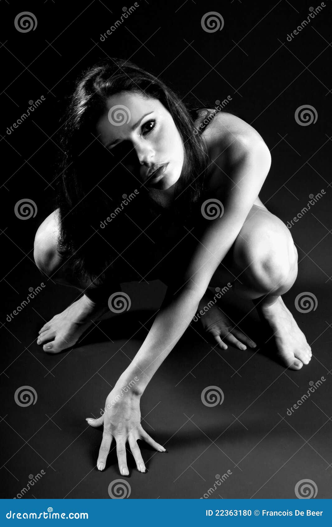 woman crouching