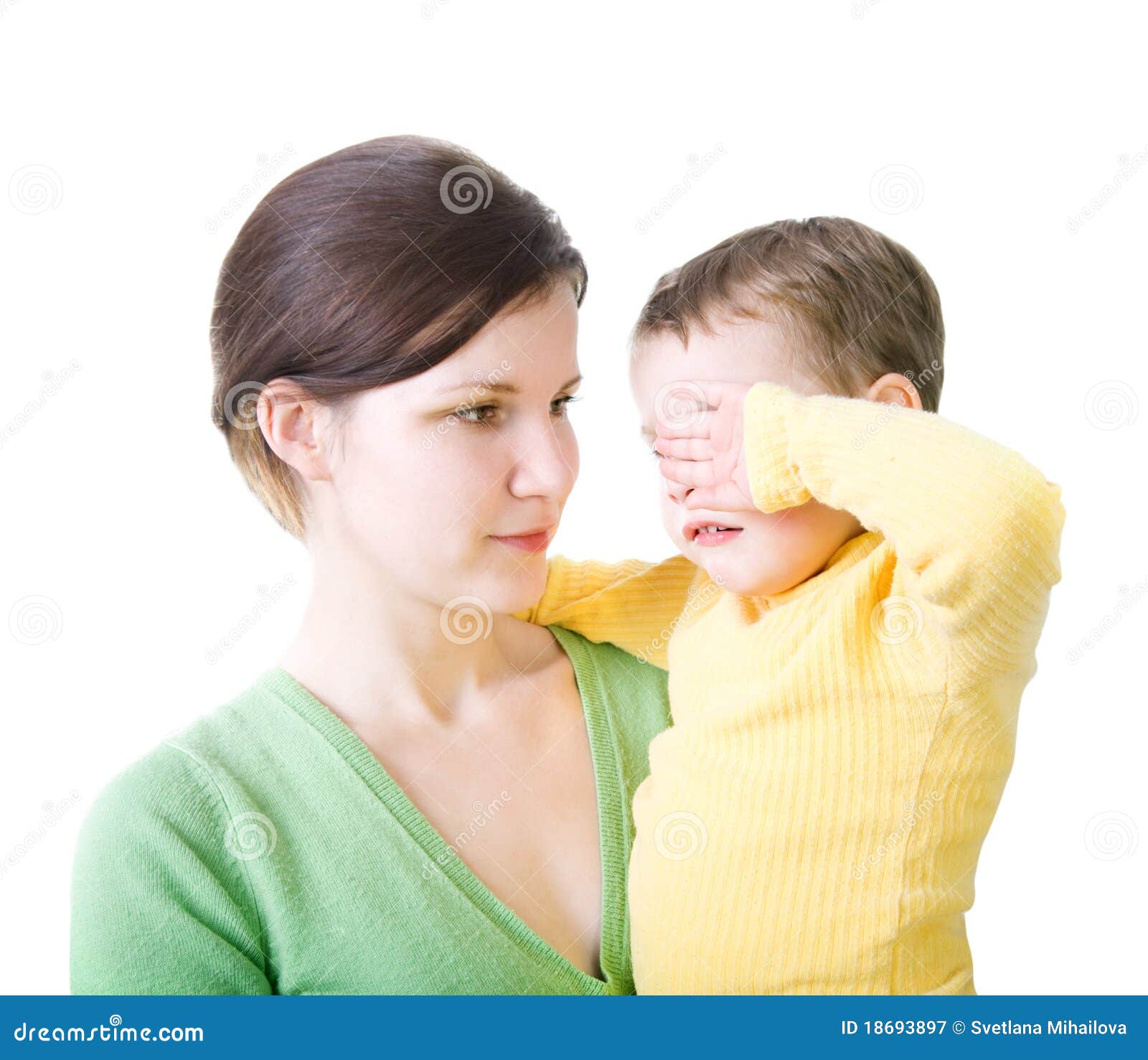 woman with crying child