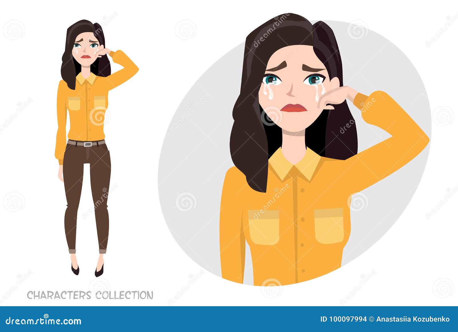 Download Woman Crying vector stock vector. Illustration of emotion - 100097994