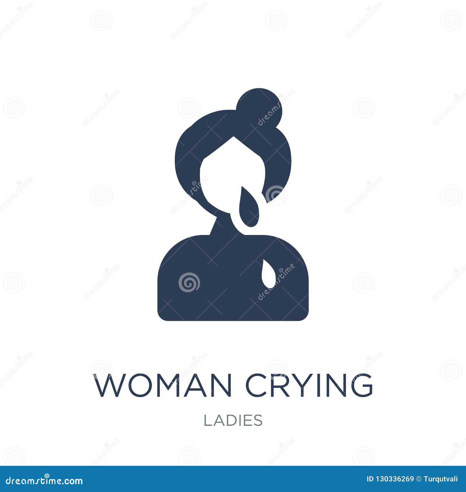 Download Woman Crying Icon. Trendy Flat Vector Woman Crying Icon On White Stock Vector - Illustration of ...