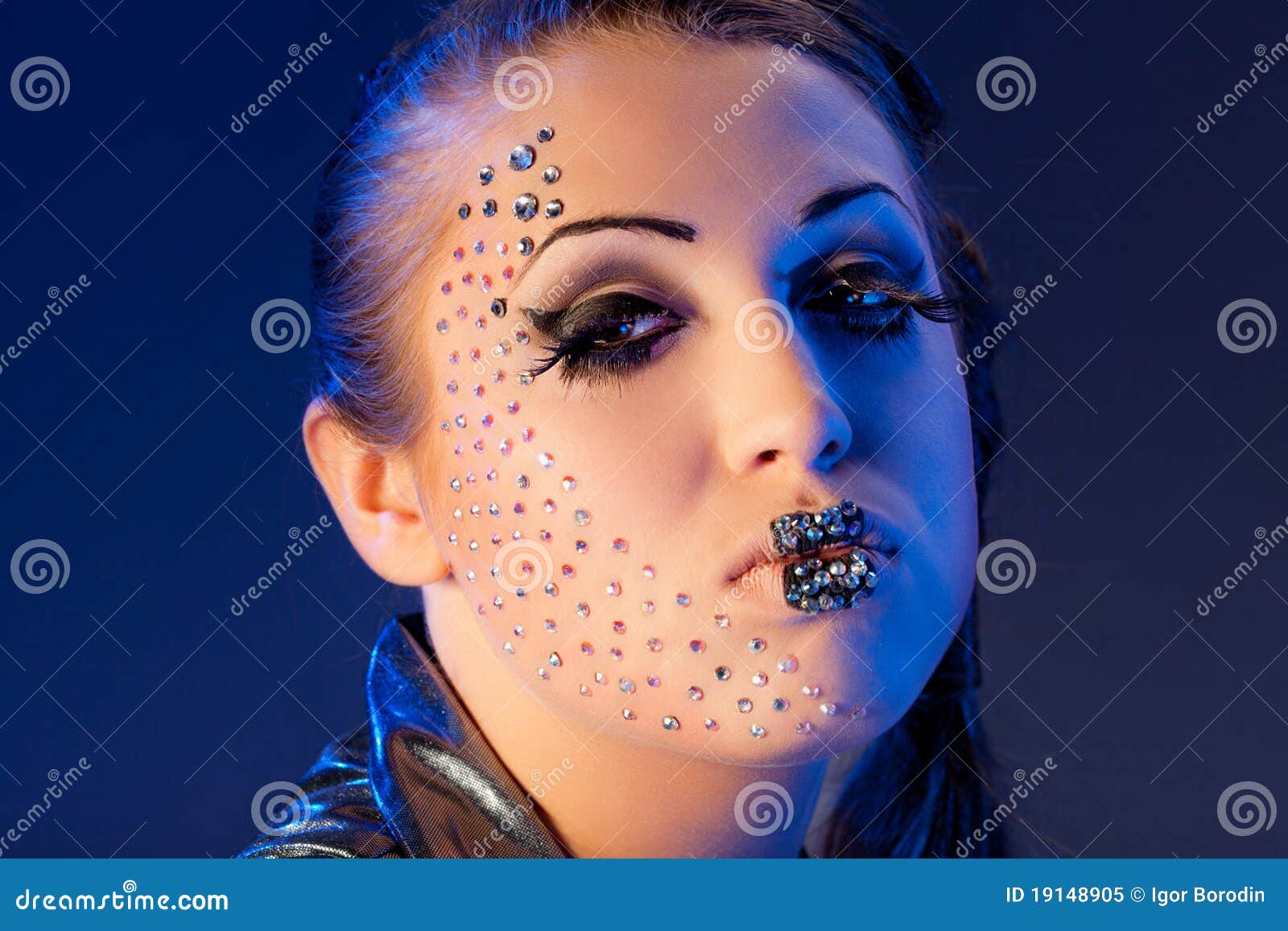 Woman with crystal glamour stock image. Image of face 19148905