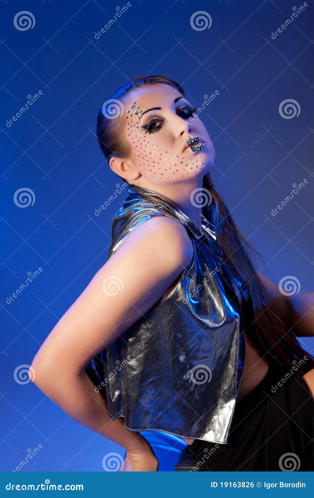 Woman with crystal glamour stock photo. Image of lady 19163826