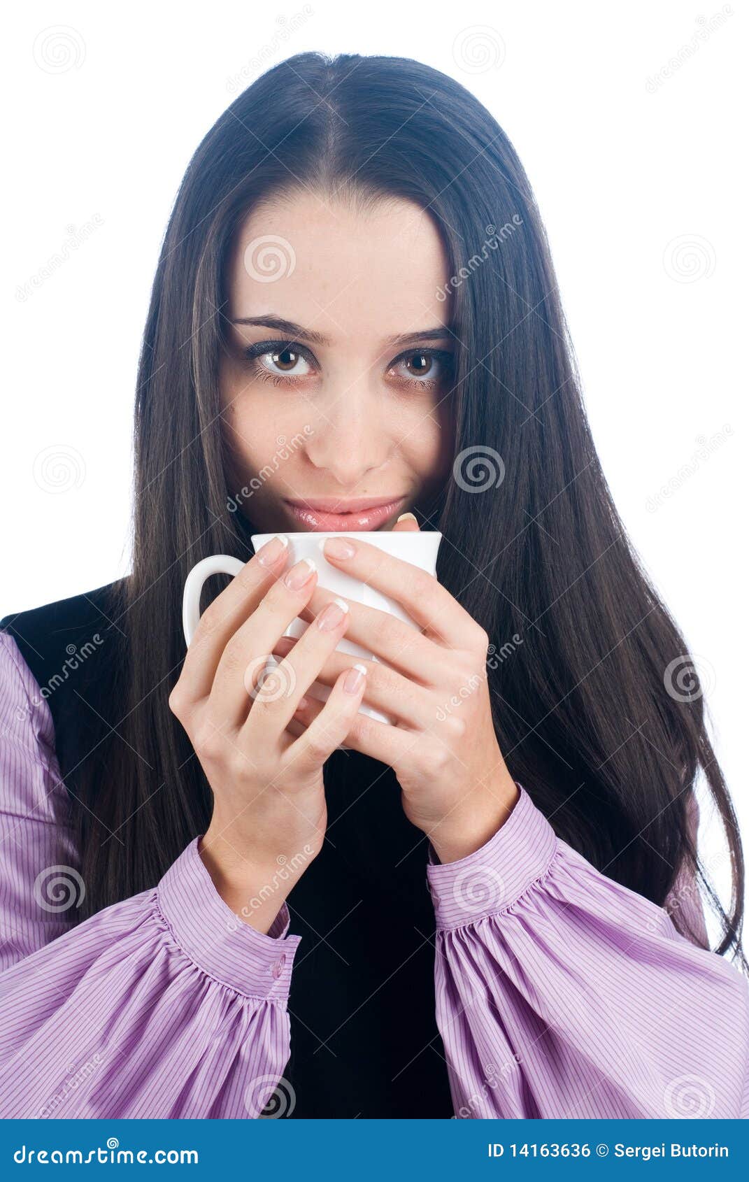 Woman with cup stock photo. Image of beauty, beverage - 14163636