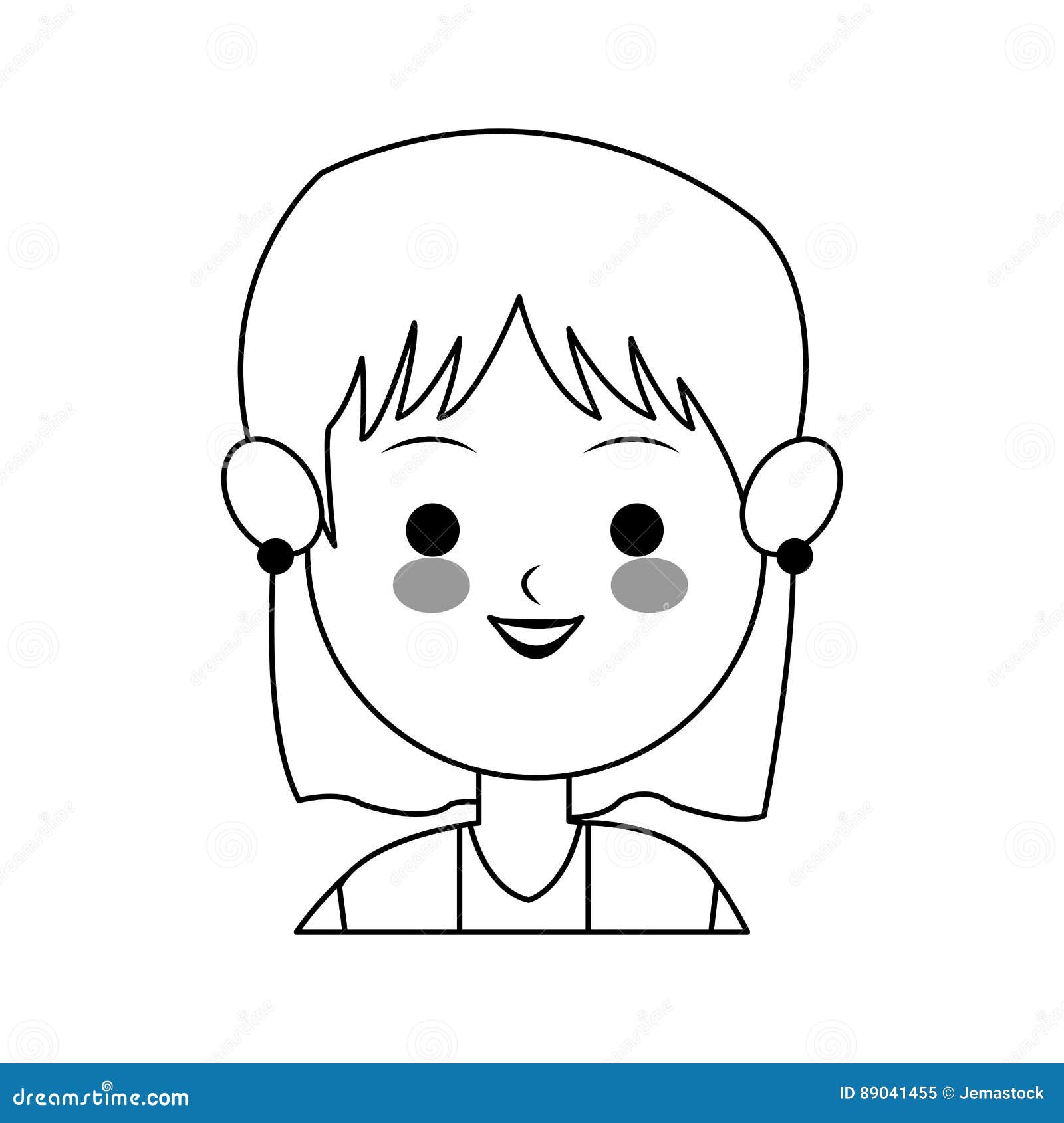 Woman Cute Cartoon Icon Image Stock Illustration - Illustration of cool ...