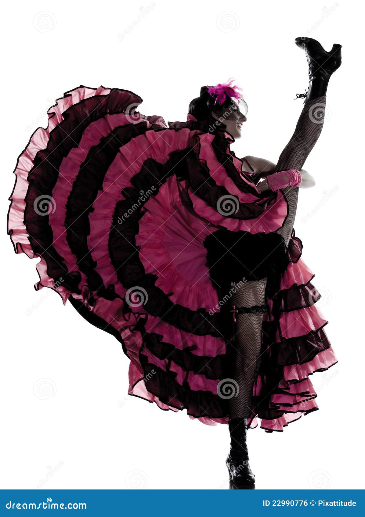 Woman Dancer Dancing French Cancan Stock Photo - Image: 22990776