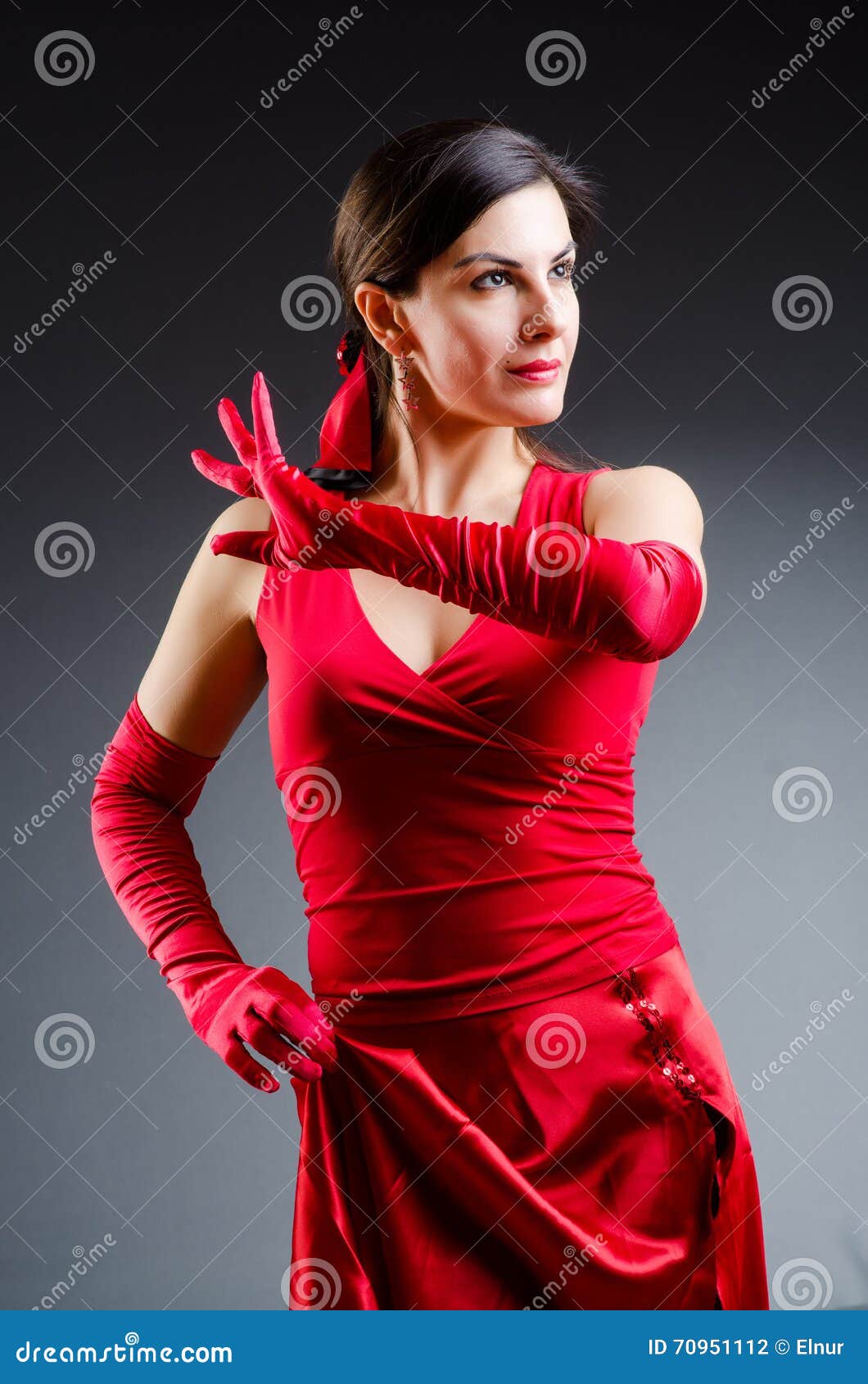 Woman Dancing Dances in Red Dress Stock Photo Image of beautiful