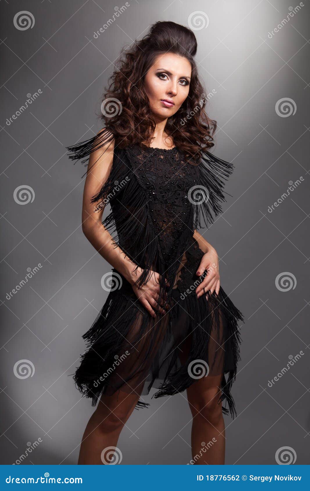 Woman in a dancing dress stock photo. Image of hairstyle 18776562