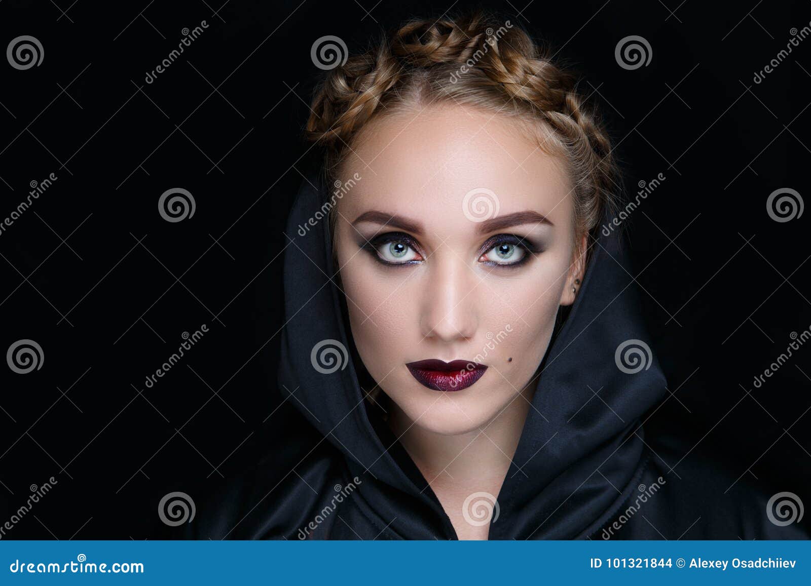 Woman dark make up stock photo. Image of horror, girl - 101321844