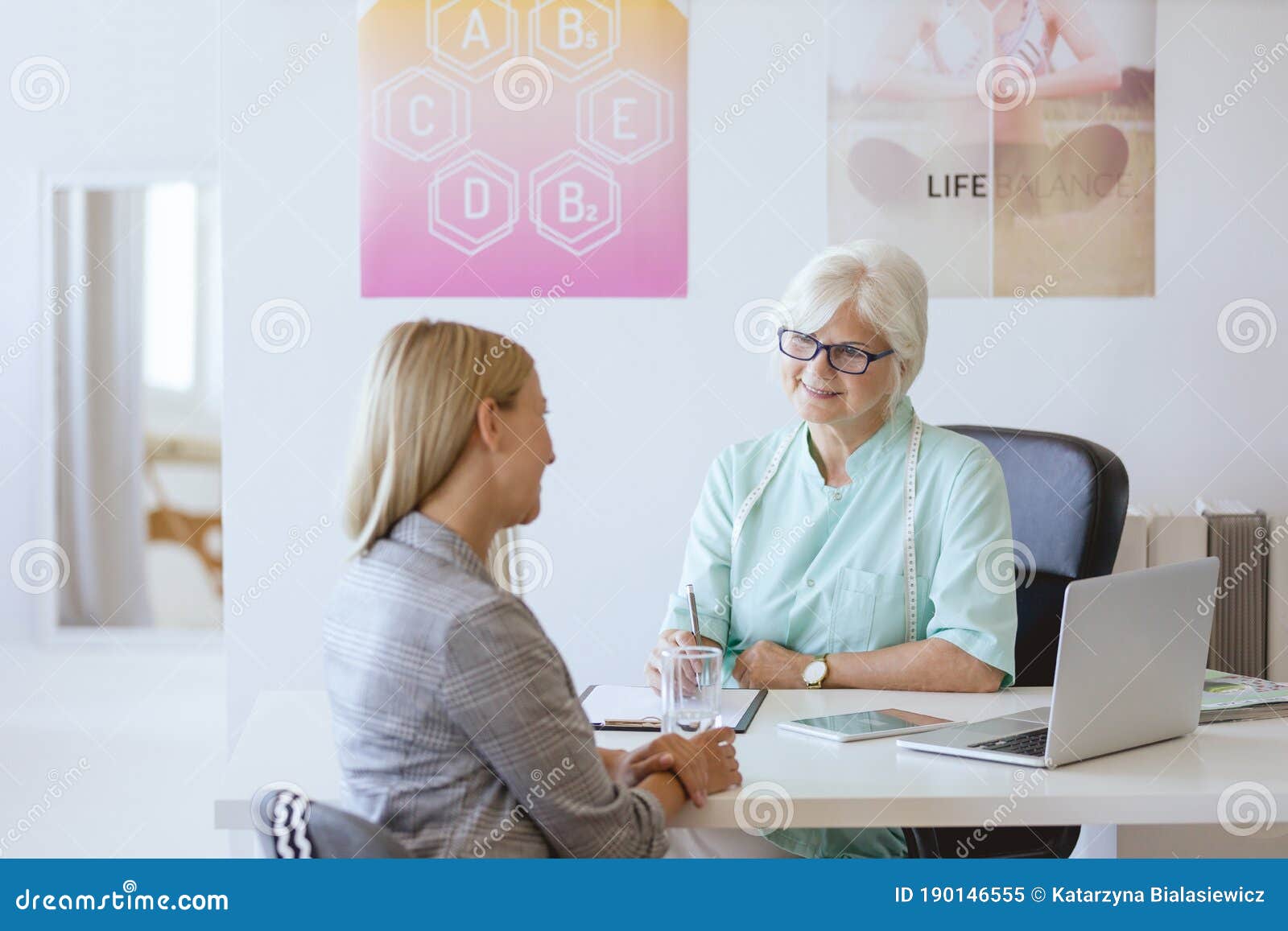 woman in dietician`s office