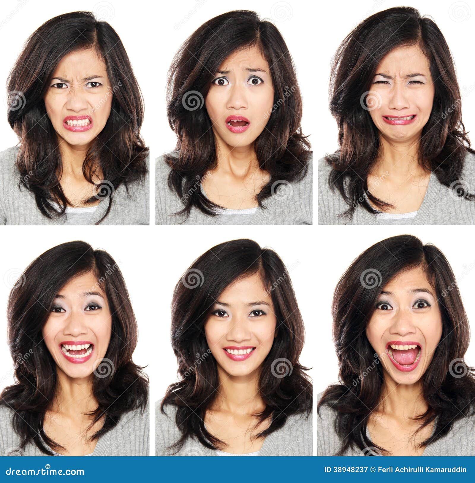 woman with different facial expression