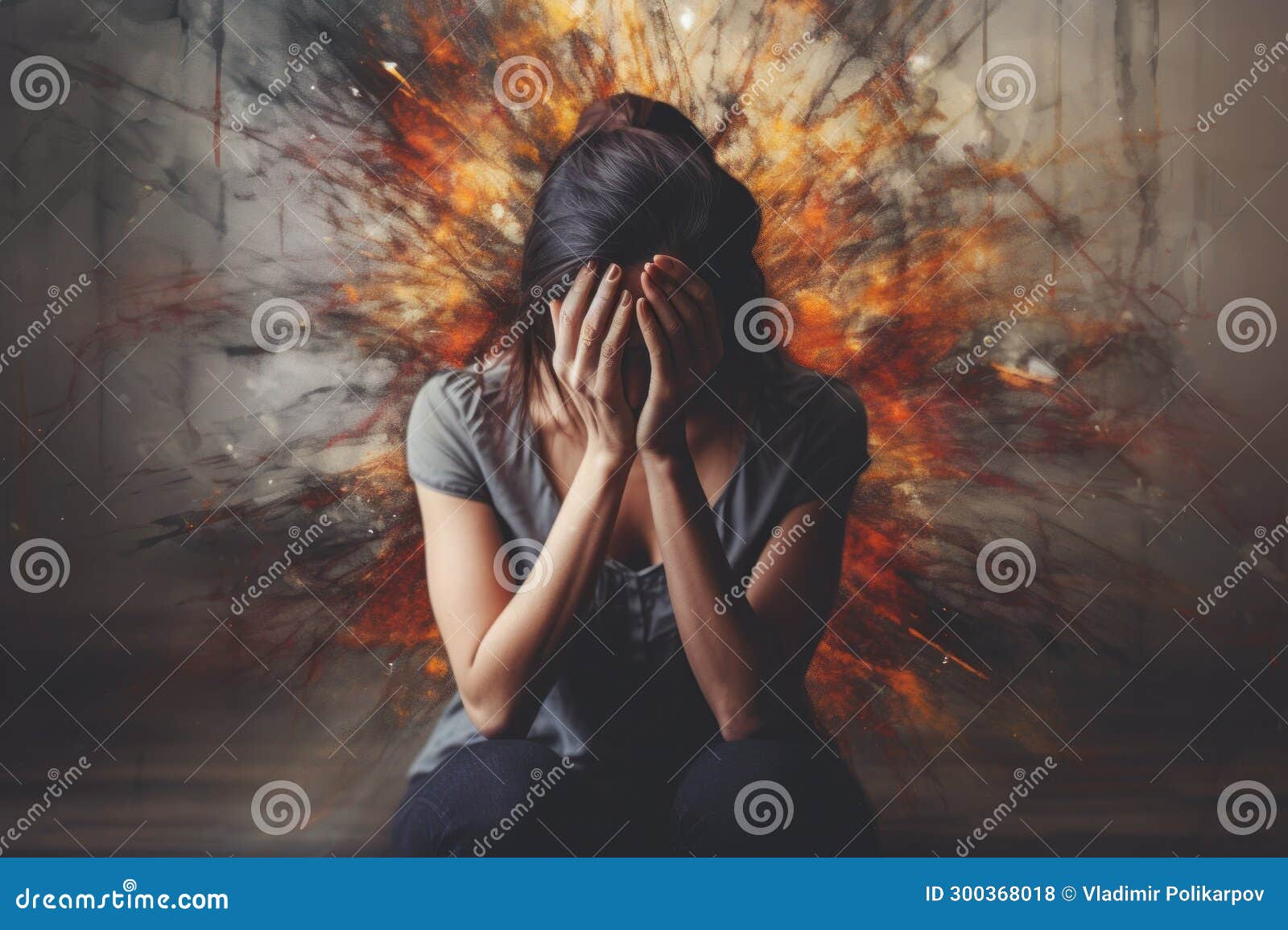 Woman in Distress Covering Her Face Stock Photo - Image of face ...