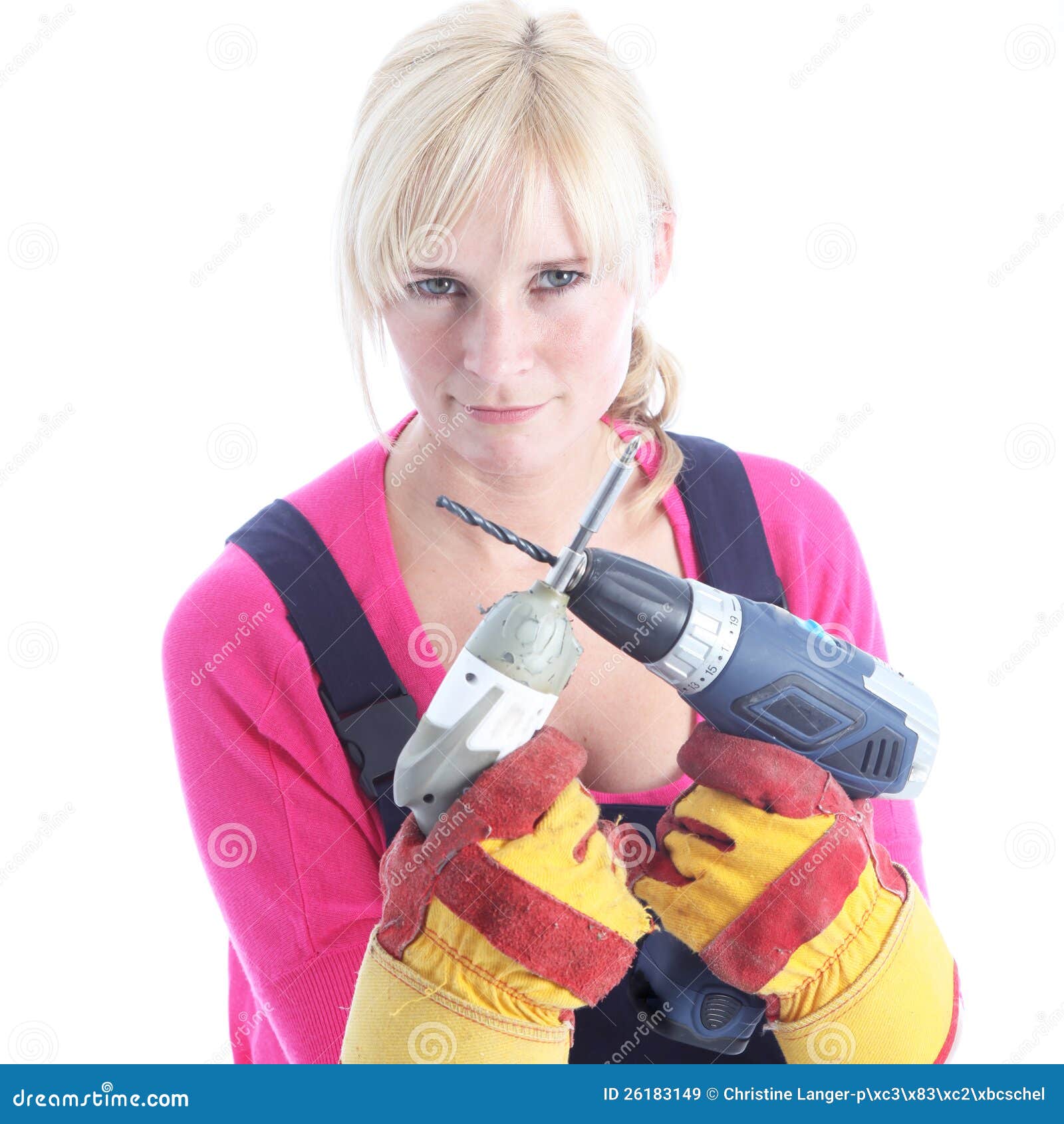 Woman DIY Holding Power Tools Stock Image Image of artisan