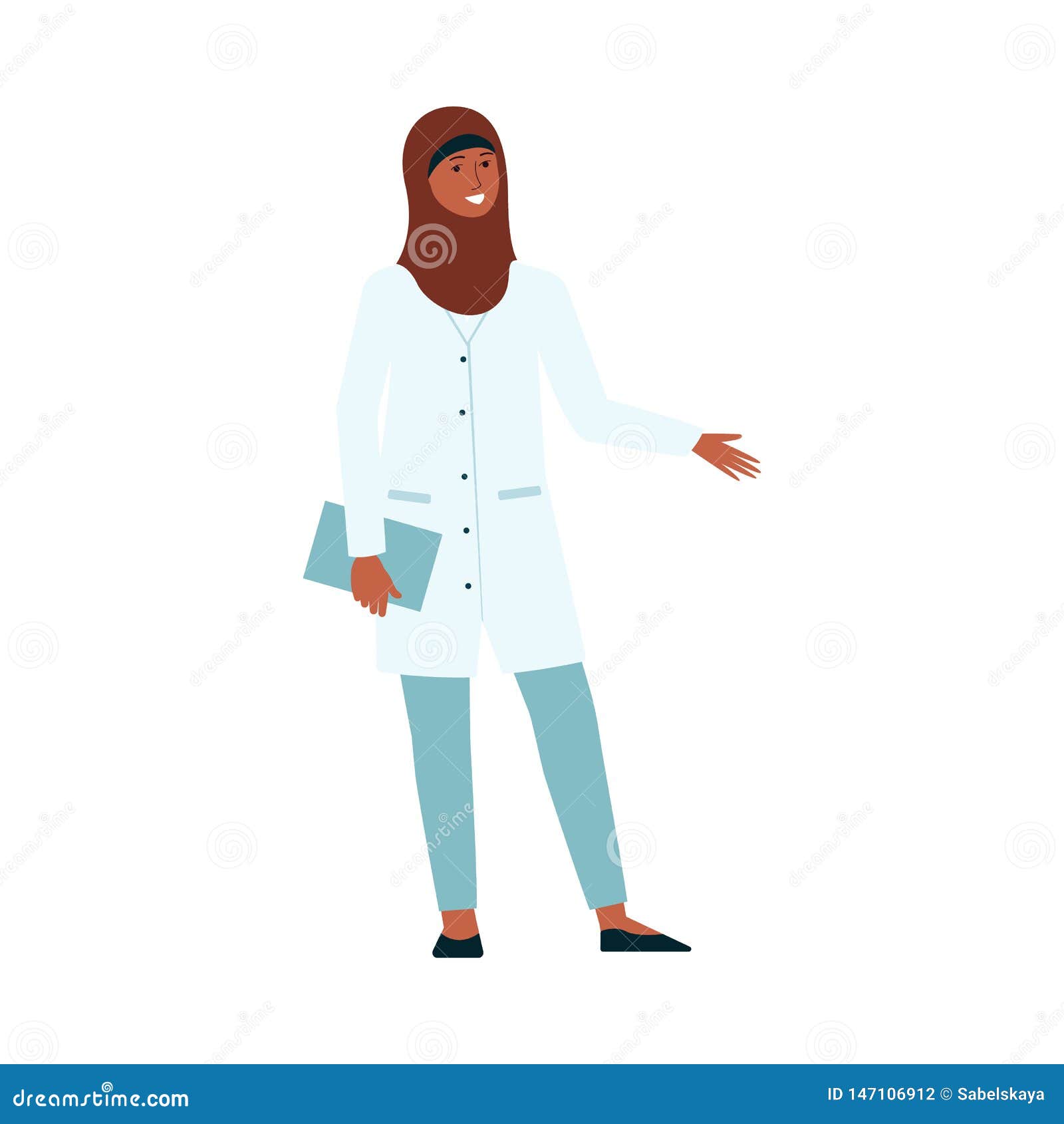 Woman Doctor with Hijab in Medical Uniform Stock Vector - Illustration of isolated, arab: 147106912 Woman Doctor with Hijab in Medical Uniform Stock Vector - Illustration of isolated, arab: 147106912