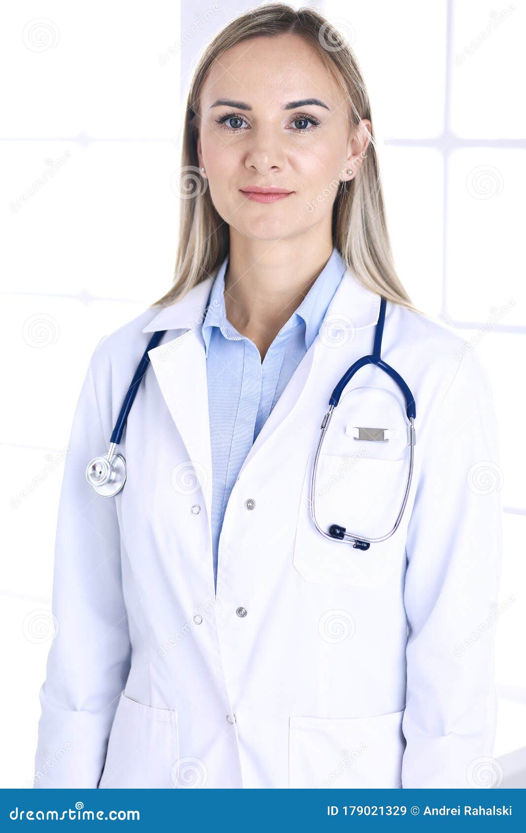 Woman Doctor Standing in Hospital Office. Physician at Work, Life ...