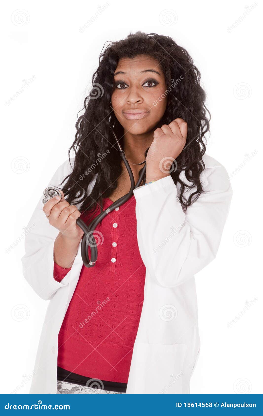 Woman Doctor with Stethoscope on Stock Photo Image of happy, business