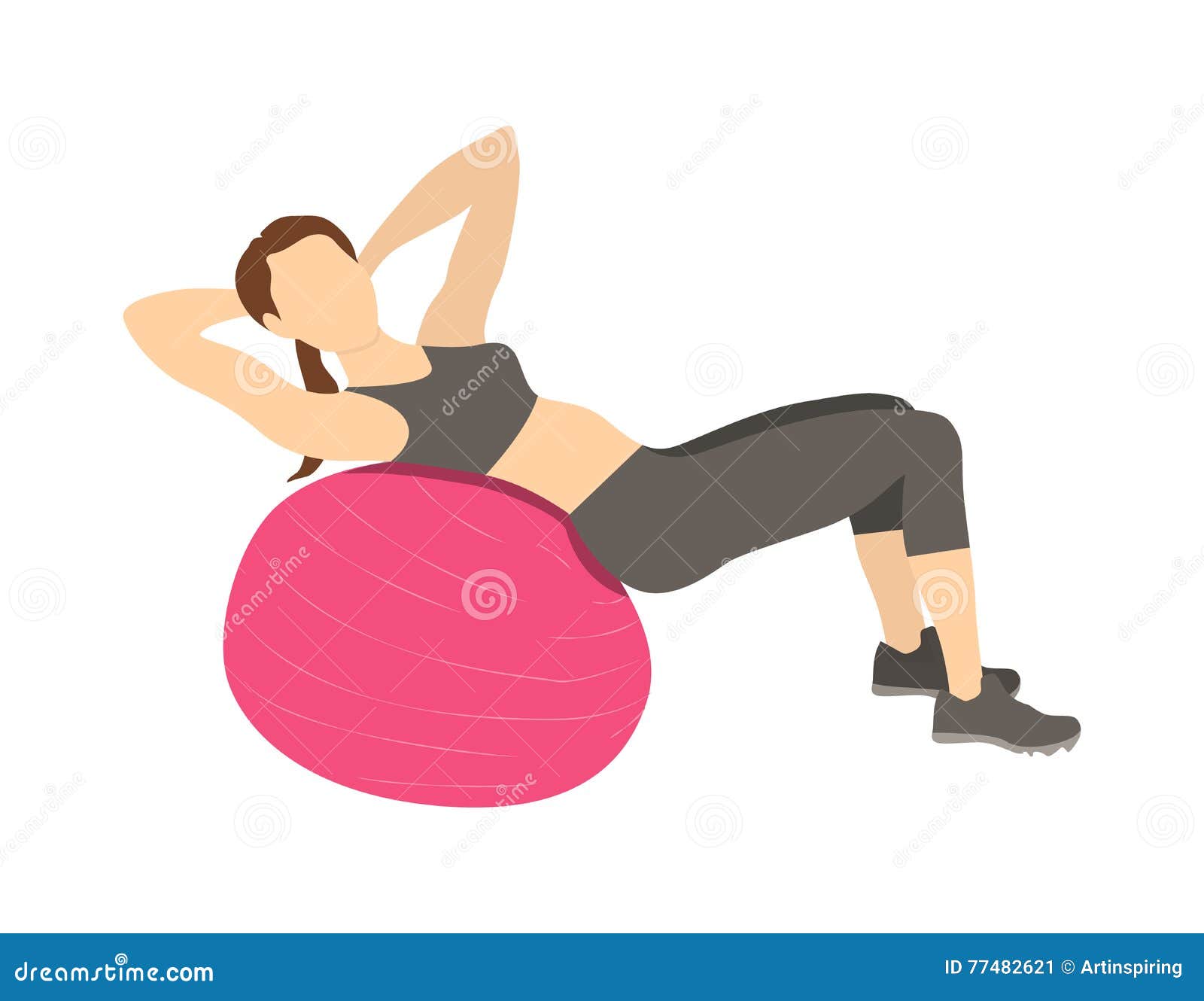 Download Woman doing abs exercises. stock vector. Illustration of character - 77482621