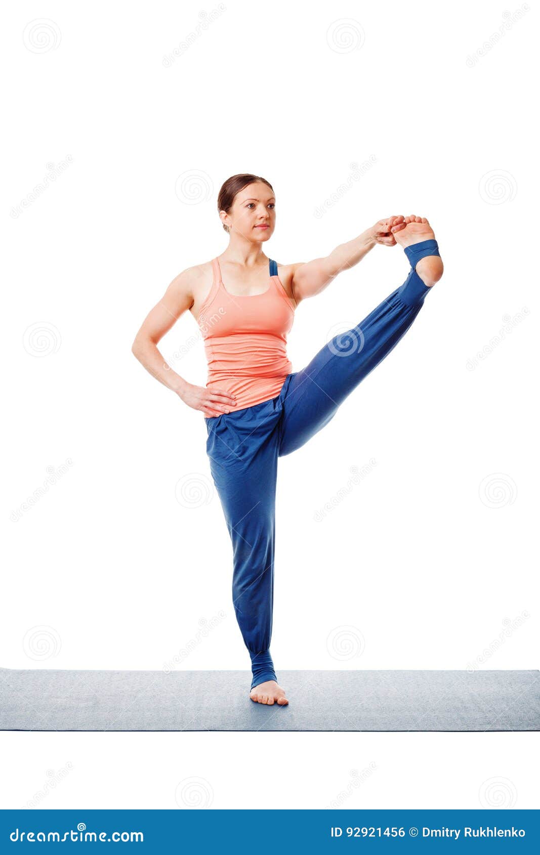 Woman Doing Ashtanga Vinyasa Yoga Asana Utthita Hasta Padangusta Stock ...