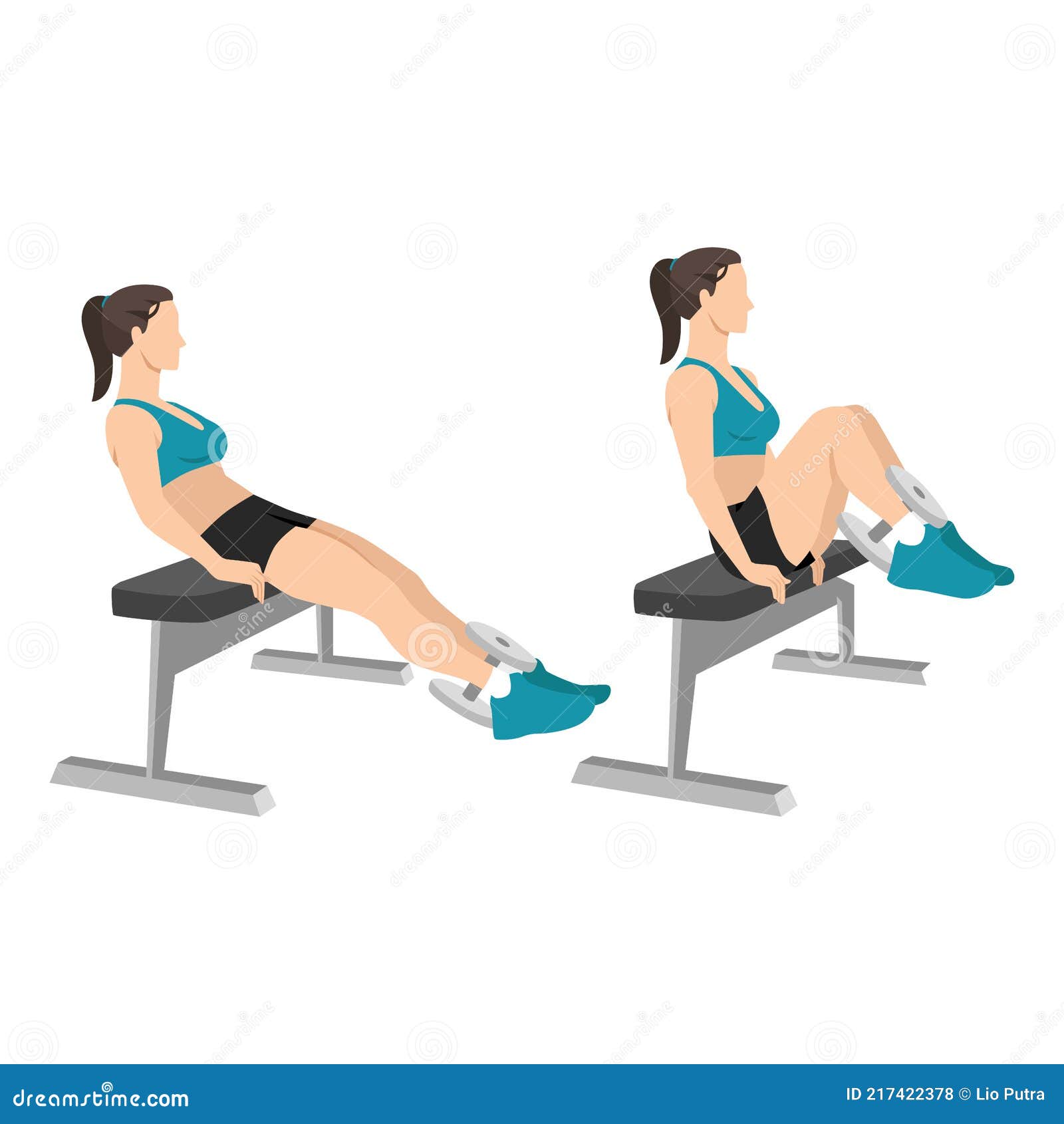 woman doing dumbbell weighted leg pull-ins