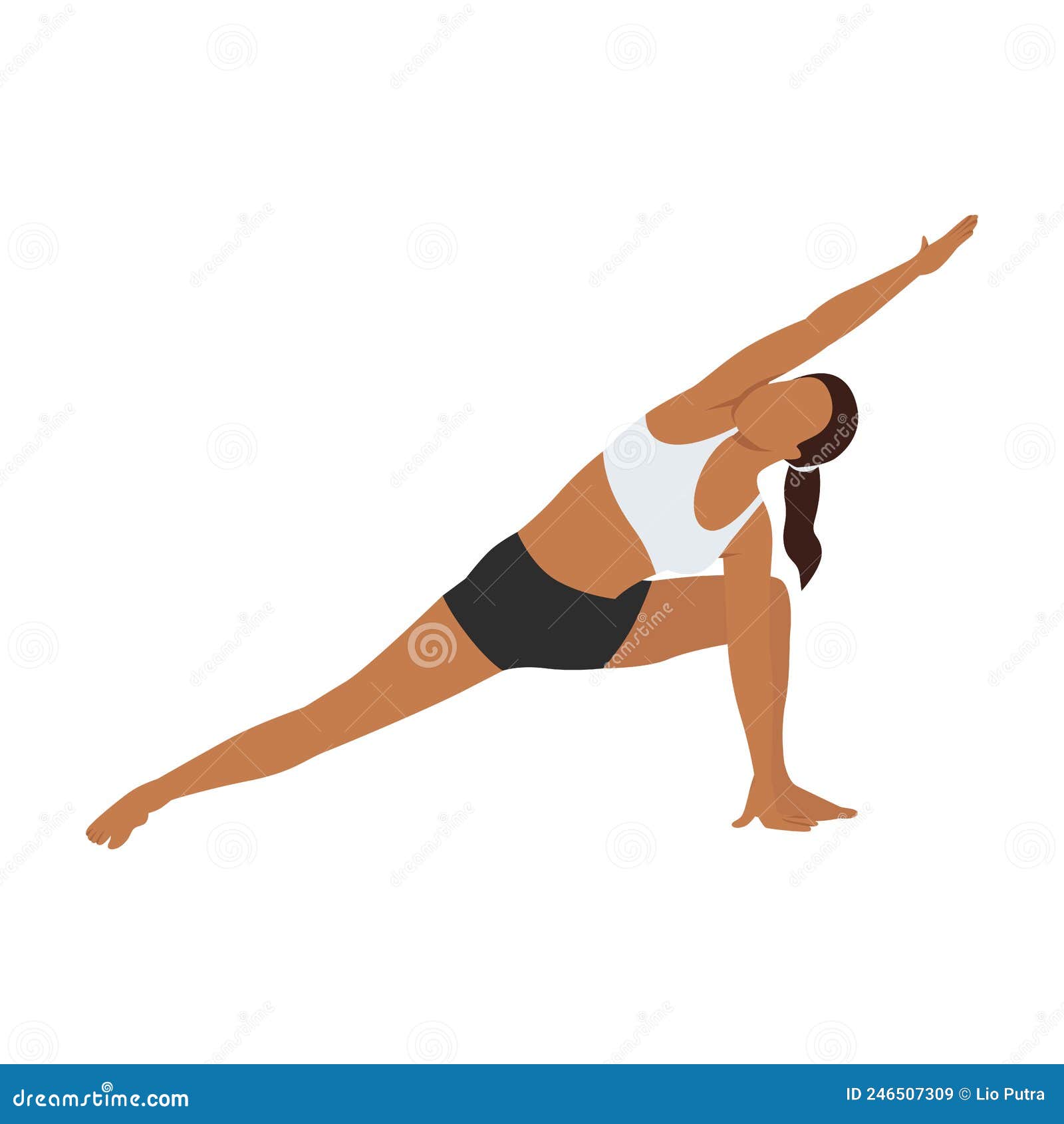 Utthita Parsvakonasana Elongated Side Angle Pose Color Line Icon ...