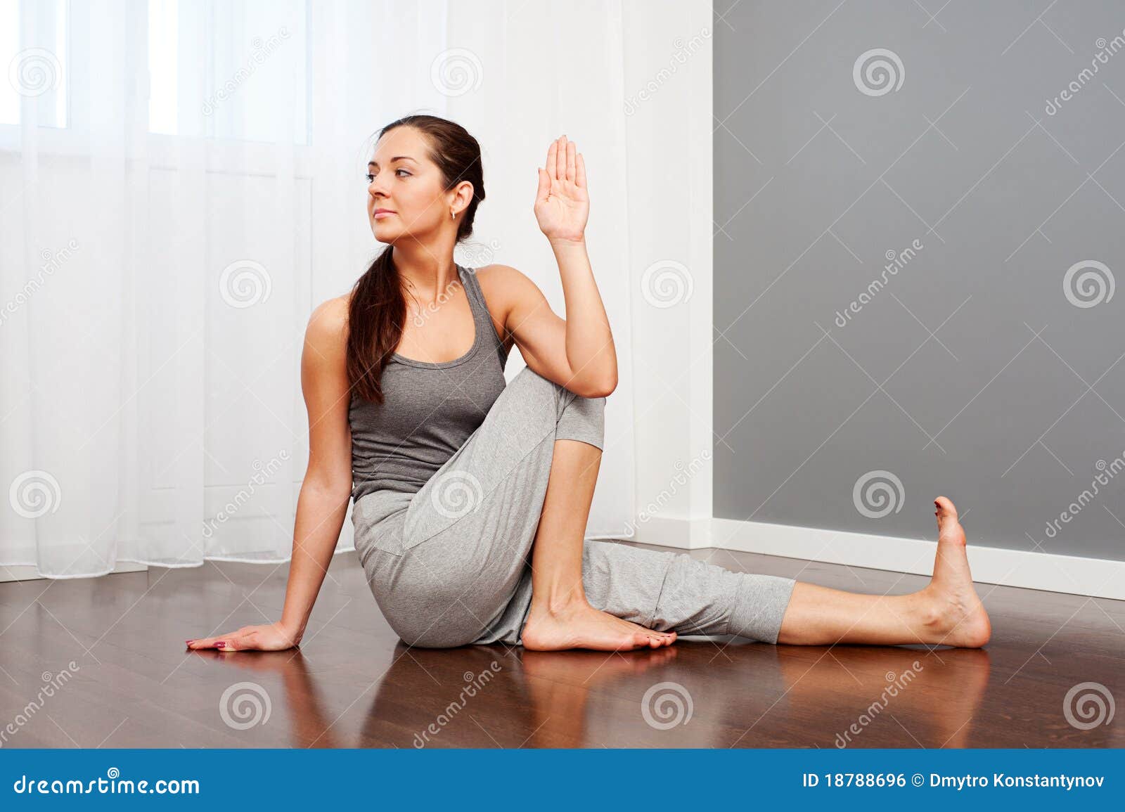 Woman Doing Flexibility Yoga Exercise Royalty Free Stock Image Image