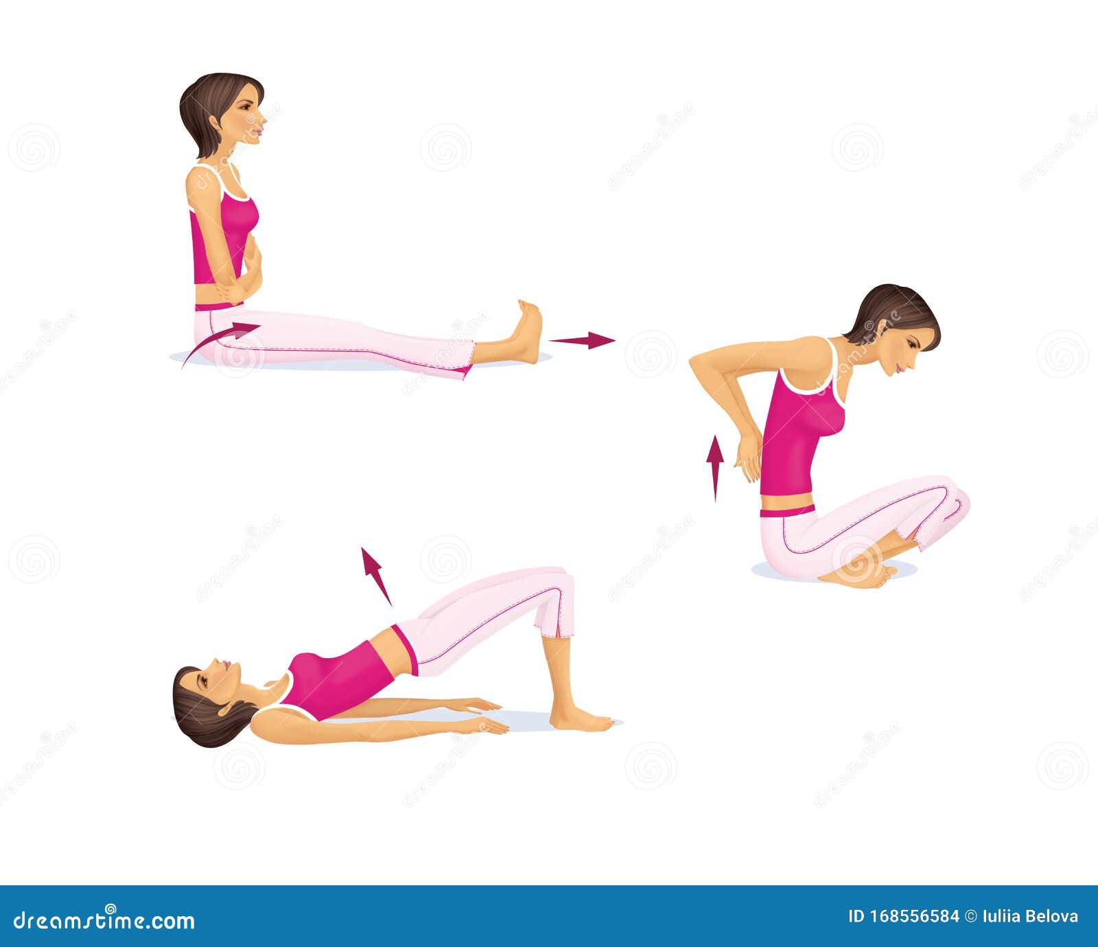 Woman Doing Leg Stretching Exercise. a Woman Does Exercises To Strengthen  the Muscles of the Legs. Stretching Exercises for Back Stock Illustration -  Illustration of female, gymnastics: 168556584