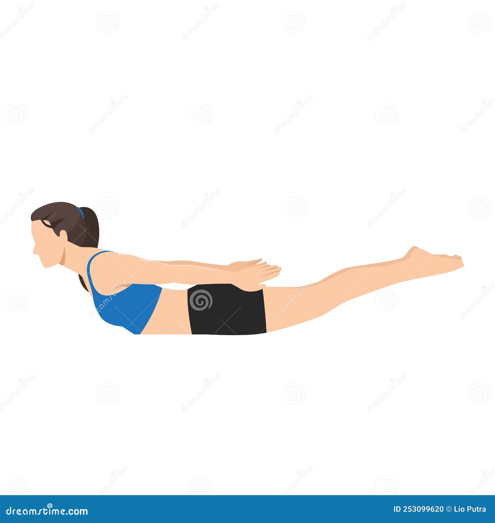 Woman doing Yoga in half plough pose vector. Girl lying on the floor and  lifting two legs up in the air. Flat vector illustration isolated on white  background 18862585 Vector Art at