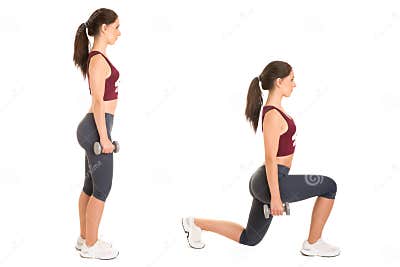 Woman Doing Lunges stock image. Image of attractive, lunges - 45623531