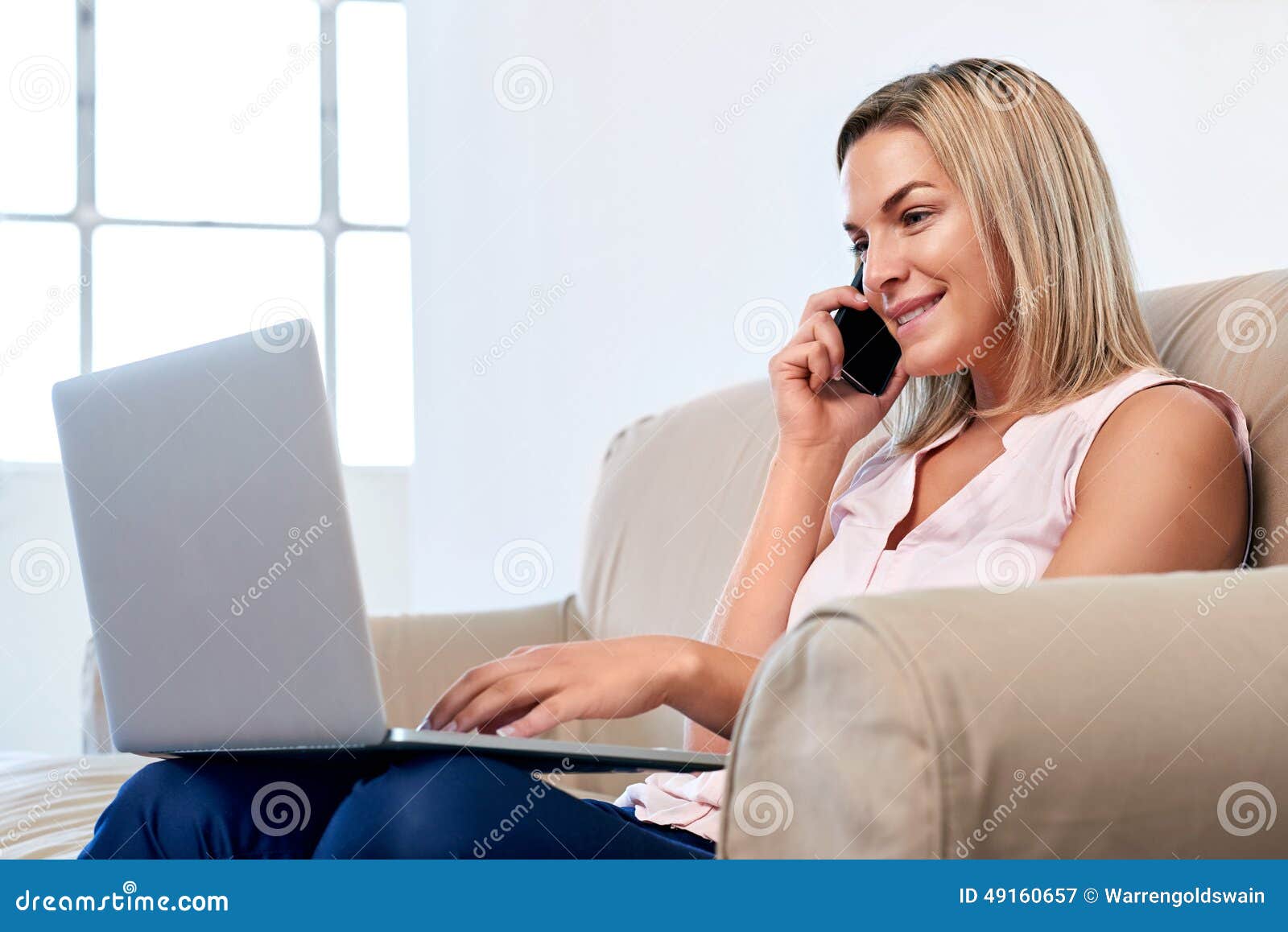 Woman doing online banking stock image. Image of beautiful - 49160657