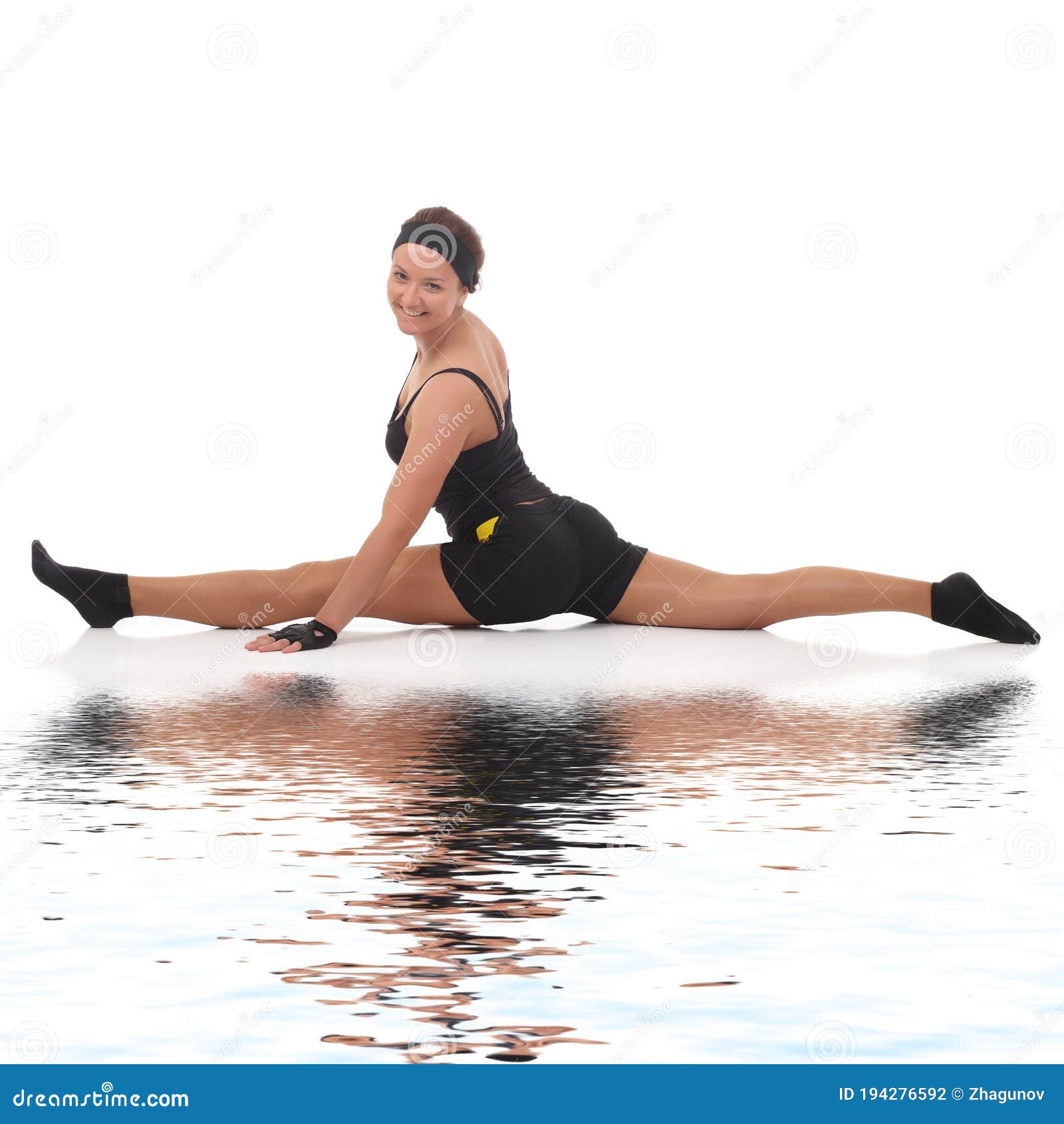 Woman doing the splits stock photo. Image of pilates - 194276592