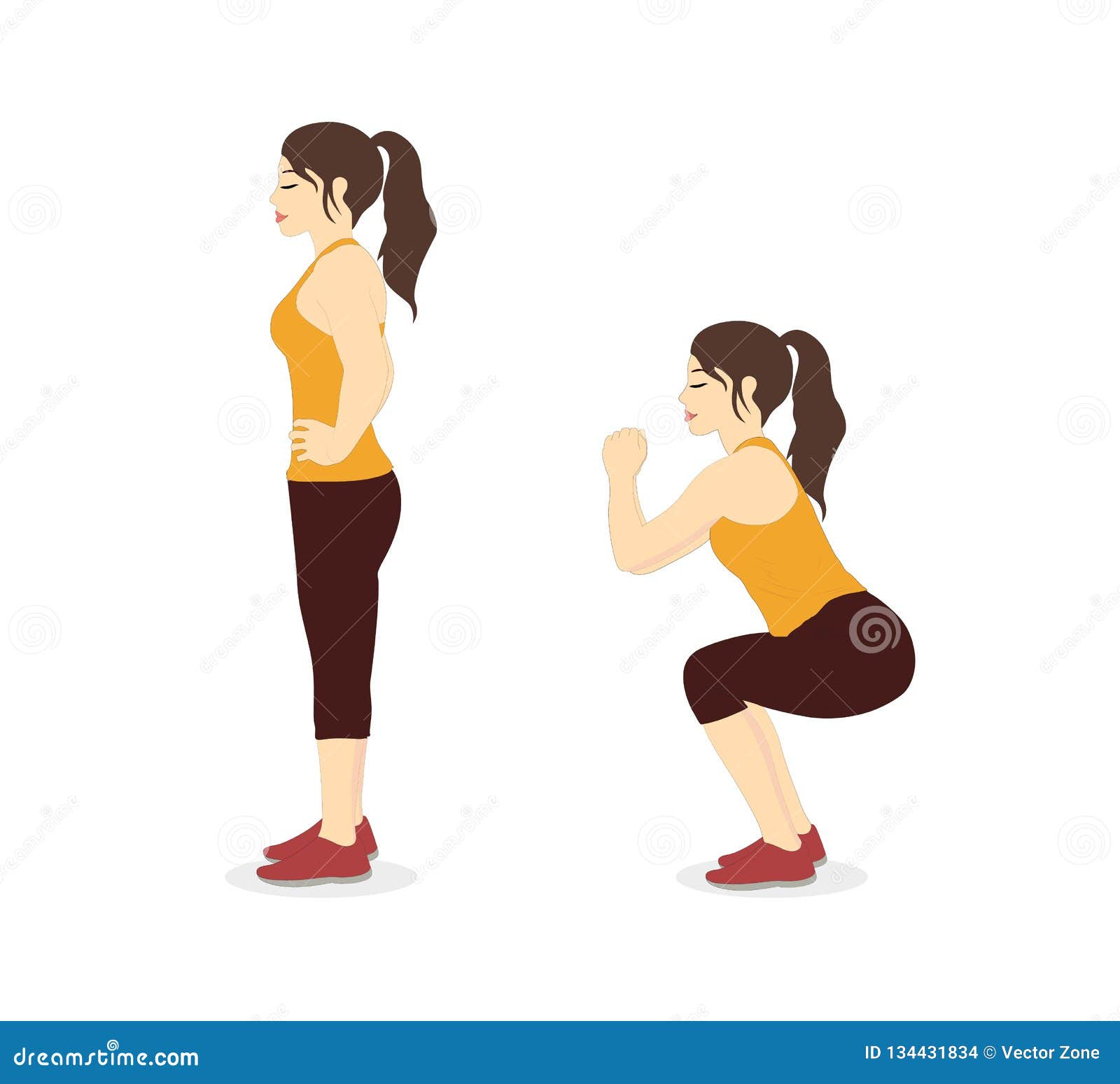 Exercise Woman Illustrations & Vectors